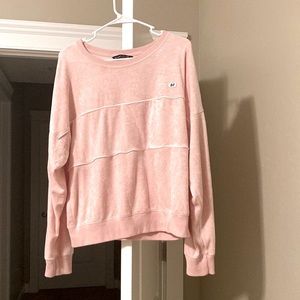 Abercrombie & Fitch Velour Sweatshirt Light Pink XL